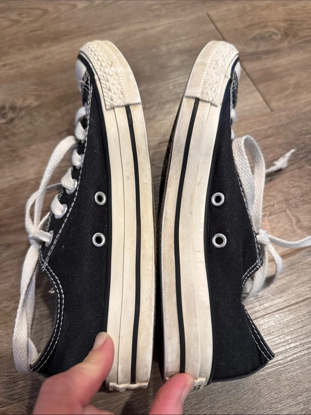 Converse Black and White Low Top Canvas Sneakers Size 7
